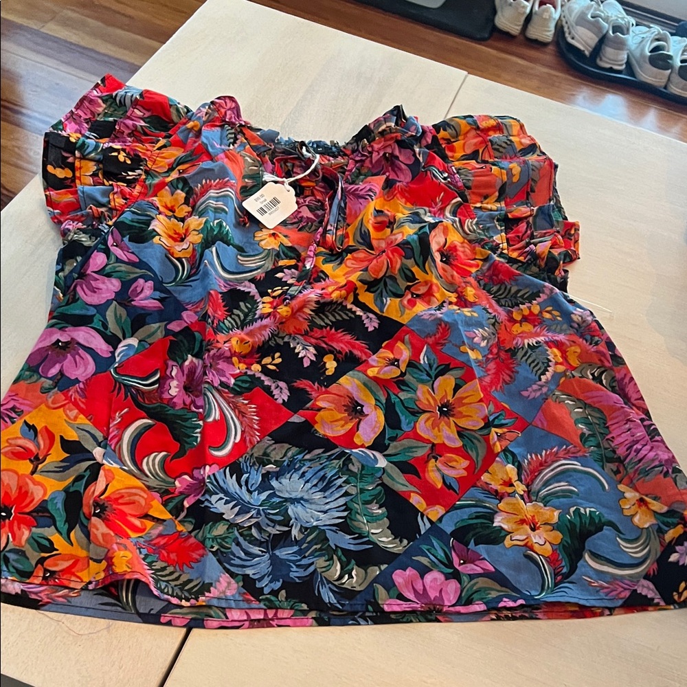 Floral Patchwork Blouse - Multicolor